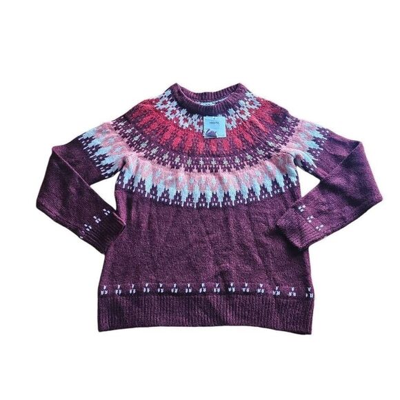 Sonoma womens Sz S dark red Fairisle Christmas sweater the super soft sweater - Picture 1 of 7